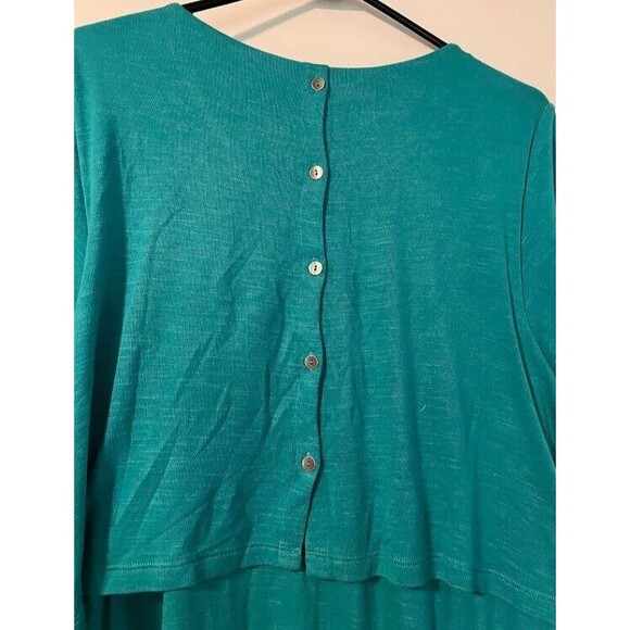 J. Jill Dress 1X Aqua Green Blouson Style w/ Pockets Corpcore Business Casual - Picture 5 of 5